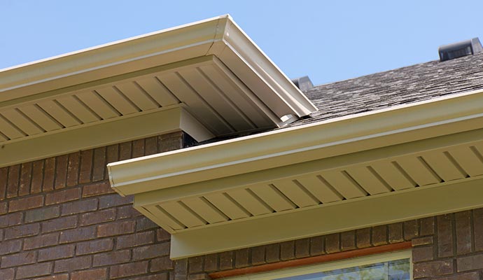 Lifetime gutter installed on house roof Lifetime gutter installed on house roof