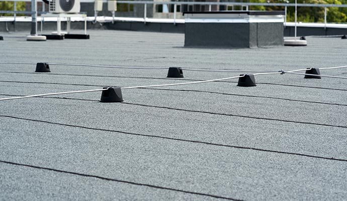 Roofing installed in commercial building Roofing installed in commercial building