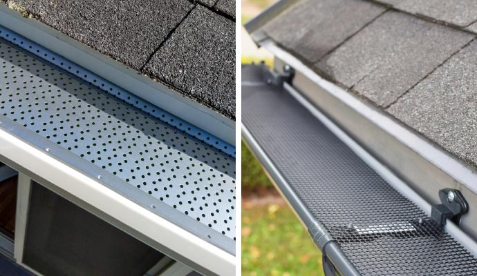 Collage of metal guard and gutter glove Collage of metal guard and gutter glove